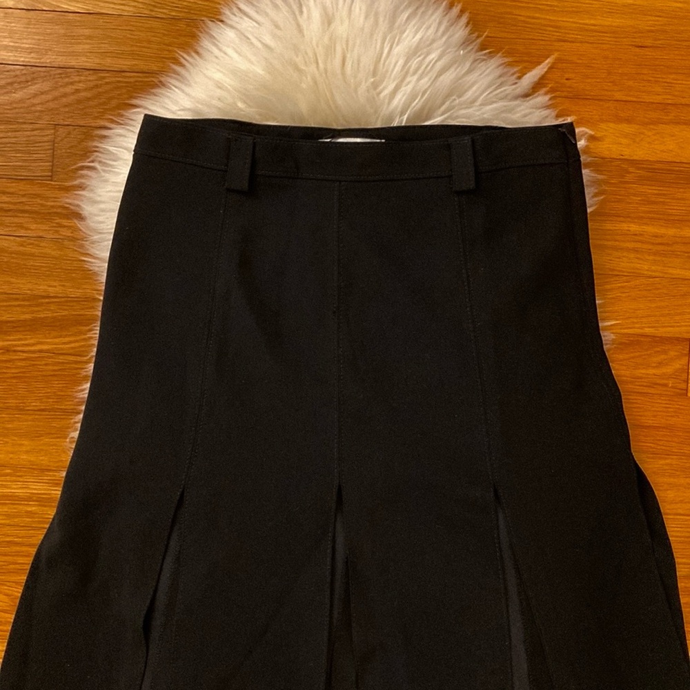 Zara Black Midi Skirt with Front Slits - Picture 3 of 8